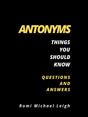 cover image of Antonyms